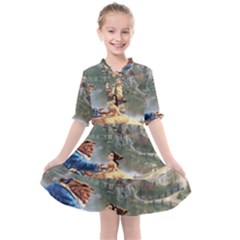 Beauty And The Beast Castle Kids  All Frills Chiffon Dress by artworkshop