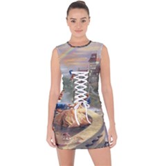 Beauty And The Beast Castle Lace Up Front Bodycon Dress by artworkshop