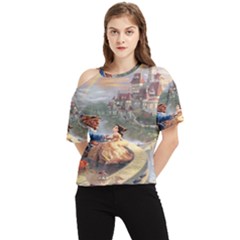 Beauty And The Beast Castle One Shoulder Cut Out Tee by artworkshop