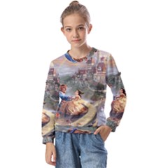 Beauty And The Beast Castle Kids  Long Sleeve Tee With Frill 