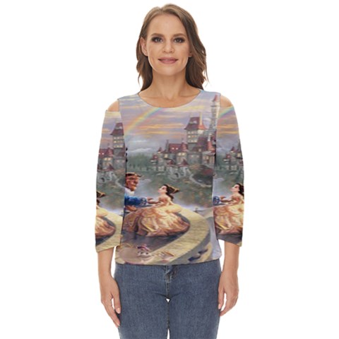 Beauty And The Beast Castle Cut Out Wide Sleeve Top by artworkshop