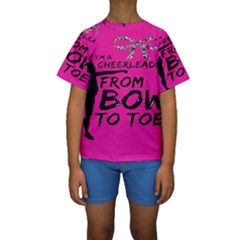 Bow To Toe Cheer Kids  Short Sleeve Swimwear by artworkshop