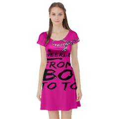 Bow To Toe Cheer Short Sleeve Skater Dress by artworkshop