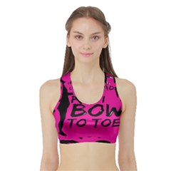 Bow To Toe Cheer Sports Bra With Border by artworkshop