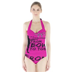 Bow To Toe Cheer Halter Swimsuit by artworkshop