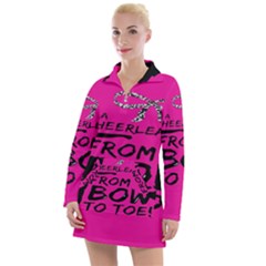 Bow To Toe Cheer Women s Long Sleeve Casual Dress by artworkshop