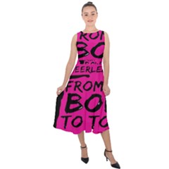 Bow To Toe Cheer Midi Tie-back Chiffon Dress by artworkshop