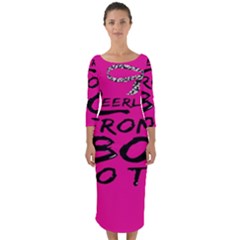 Bow To Toe Cheer Quarter Sleeve Midi Bodycon Dress by artworkshop