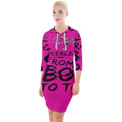 Bow To Toe Cheer Quarter Sleeve Hood Bodycon Dress by artworkshop