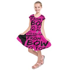 Bow To Toe Cheer Kids  Short Sleeve Dress by artworkshop