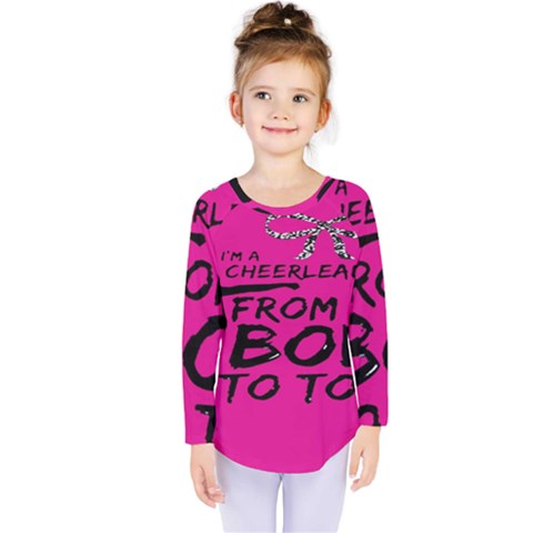 Bow To Toe Cheer Kids  Long Sleeve Tee by artworkshop