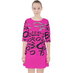 Bow To Toe Cheer Quarter Sleeve Pocket Dress by artworkshop