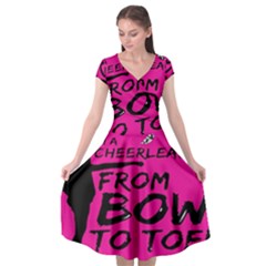 Bow To Toe Cheer Cap Sleeve Wrap Front Dress by artworkshop