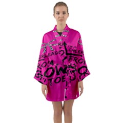 Bow To Toe Cheer Long Sleeve Satin Kimono by artworkshop