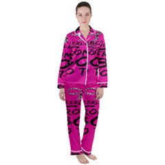 Bow To Toe Cheer Satin Long Sleeve Pajamas Set by artworkshop