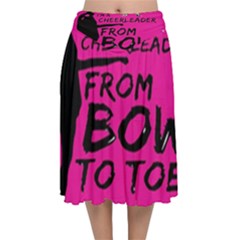 Bow To Toe Cheer Velvet Flared Midi Skirt by artworkshop