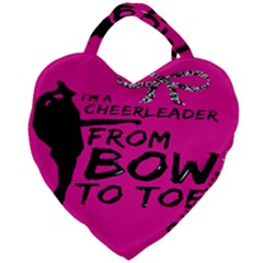 Bow To Toe Cheer Giant Heart Shaped Tote by artworkshop