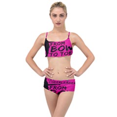 Bow To Toe Cheer Layered Top Bikini Set by artworkshop