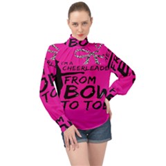 Bow To Toe Cheer High Neck Long Sleeve Chiffon Top by artworkshop