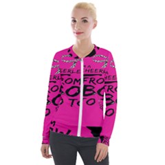 Bow To Toe Cheer Velvet Zip Up Jacket by artworkshop