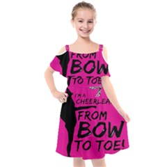 Bow To Toe Cheer Kids  Cut Out Shoulders Chiffon Dress by artworkshop