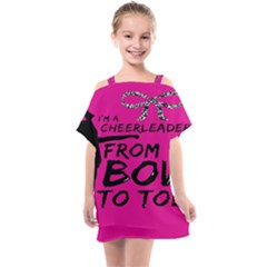 Bow To Toe Cheer Kids  One Piece Chiffon Dress by artworkshop