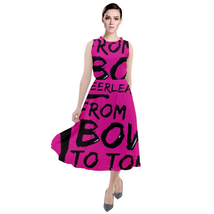 Bow To Toe Cheer Round Neck Boho Dress