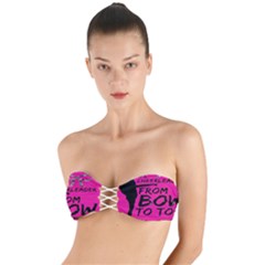 Bow To Toe Cheer Twist Bandeau Bikini Top by artworkshop