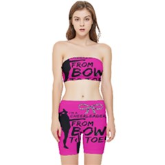 Bow To Toe Cheer Stretch Shorts And Tube Top Set by artworkshop