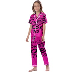 Bow To Toe Cheer Kids  Satin Short Sleeve Pajamas Set by artworkshop