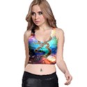 Browning Deer Glitter Galaxy Racer Back Crop Top View1