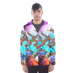 Browning Deer Glitter Galaxy Men s Hooded Windbreaker by artworkshop