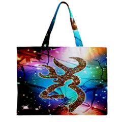 Browning Deer Glitter Galaxy Zipper Mini Tote Bag by artworkshop