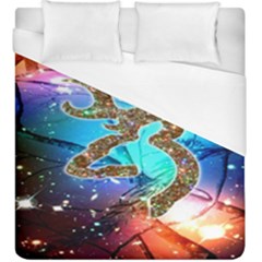 Browning Deer Glitter Galaxy Duvet Cover (king Size) by artworkshop