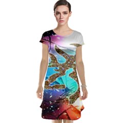 Browning Deer Glitter Galaxy Cap Sleeve Nightdress by artworkshop