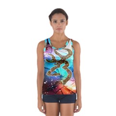 Browning Deer Glitter Galaxy Sport Tank Top  by artworkshop