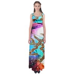 Browning Deer Glitter Galaxy Empire Waist Maxi Dress by artworkshop