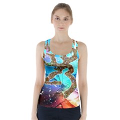 Browning Deer Glitter Galaxy Racer Back Sports Top by artworkshop