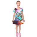 Browning Deer Glitter Galaxy Kids  Short Sleeve Velvet Dress View1