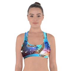 Browning Deer Glitter Galaxy Cross Back Sports Bra by artworkshop