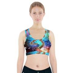 Browning Deer Glitter Galaxy Sports Bra With Pocket by artworkshop