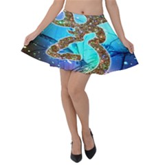 Browning Deer Glitter Galaxy Velvet Skater Skirt by artworkshop