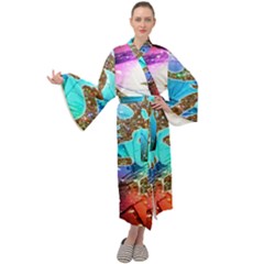 Browning Deer Glitter Galaxy Maxi Velour Kimono by artworkshop