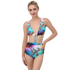 Browning Deer Glitter Galaxy Tied Up Two Piece Swimsuit