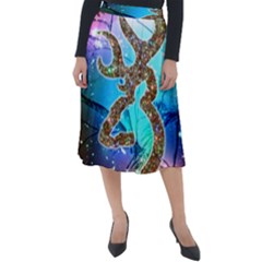 Browning Deer Glitter Galaxy Classic Velour Midi Skirt  by artworkshop