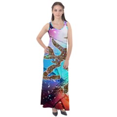 Browning Deer Glitter Galaxy Sleeveless Velour Maxi Dress by artworkshop