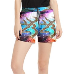 Browning Deer Glitter Galaxy Women s Runner Shorts by artworkshop