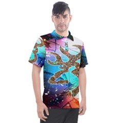 Browning Deer Glitter Galaxy Men s Polo Tee