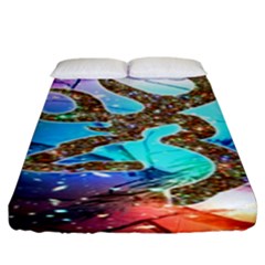 Browning Deer Glitter Galaxy Fitted Sheet (king Size) by artworkshop