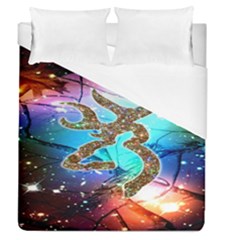 Browning Deer Glitter Galaxy Duvet Cover (queen Size) by artworkshop